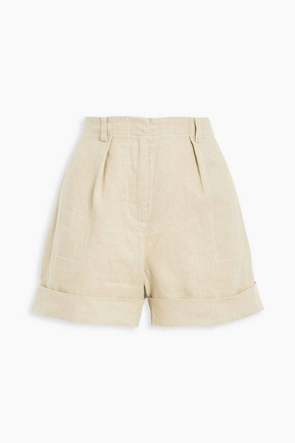 Atm Anthony Thomas Melillo Pleated Linen Shorts In Sand