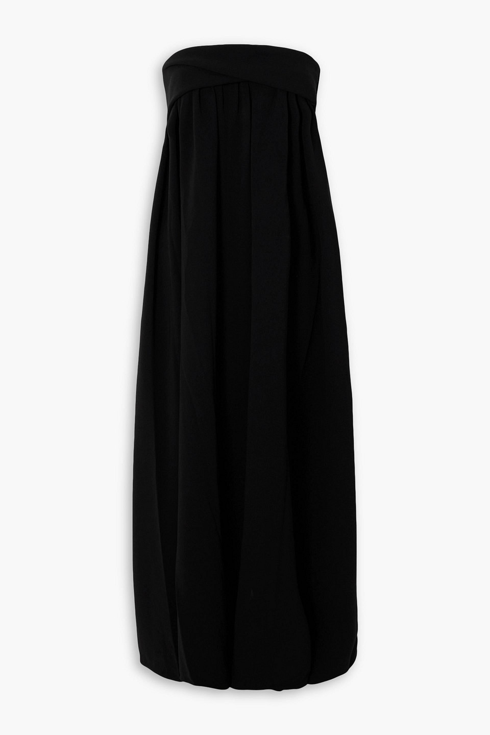 Proenza Schouler Strapless Draped Crepe Maxi Dress In Black