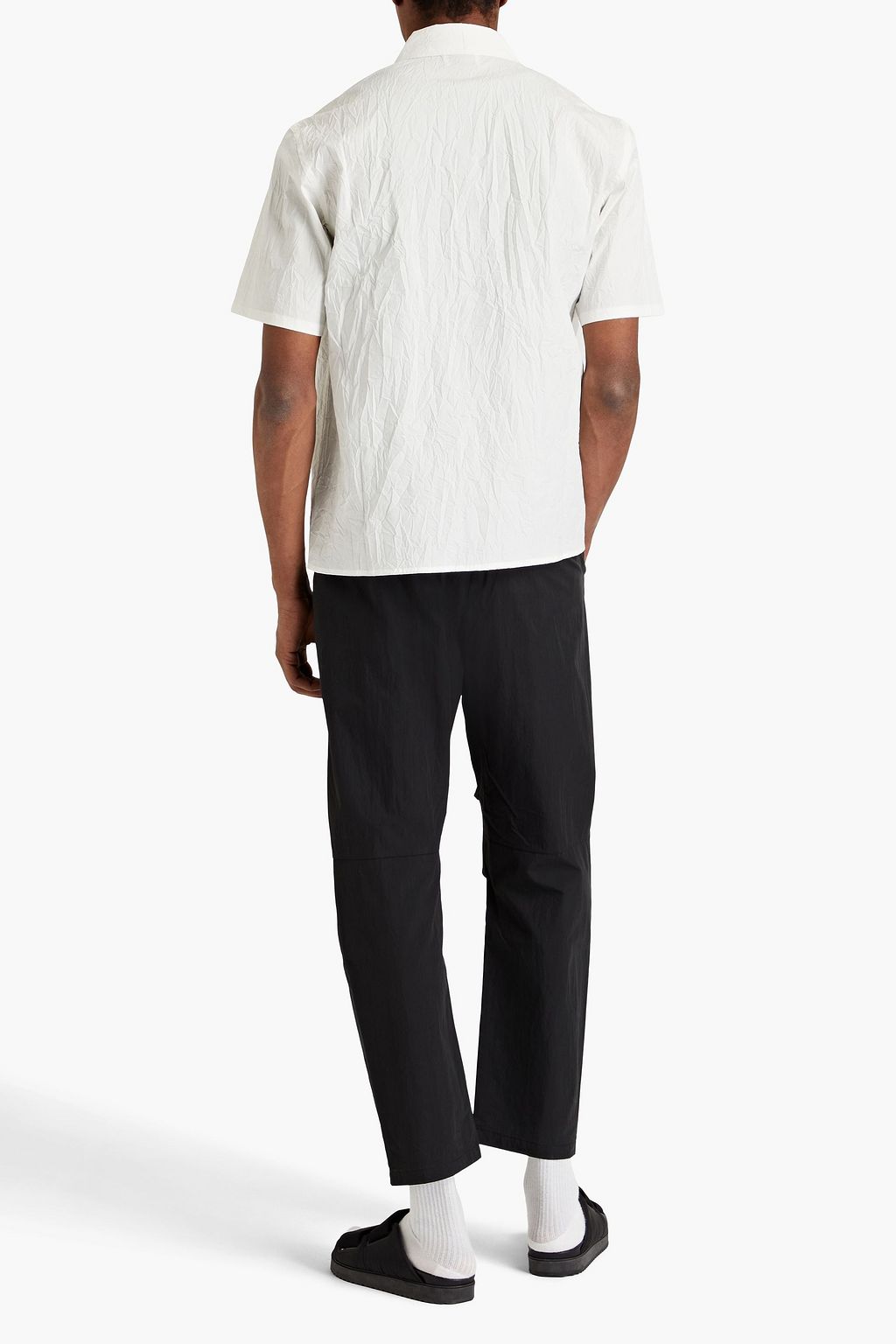 JOHN ELLIOTT Crinkled cotton-blend poplin shirt