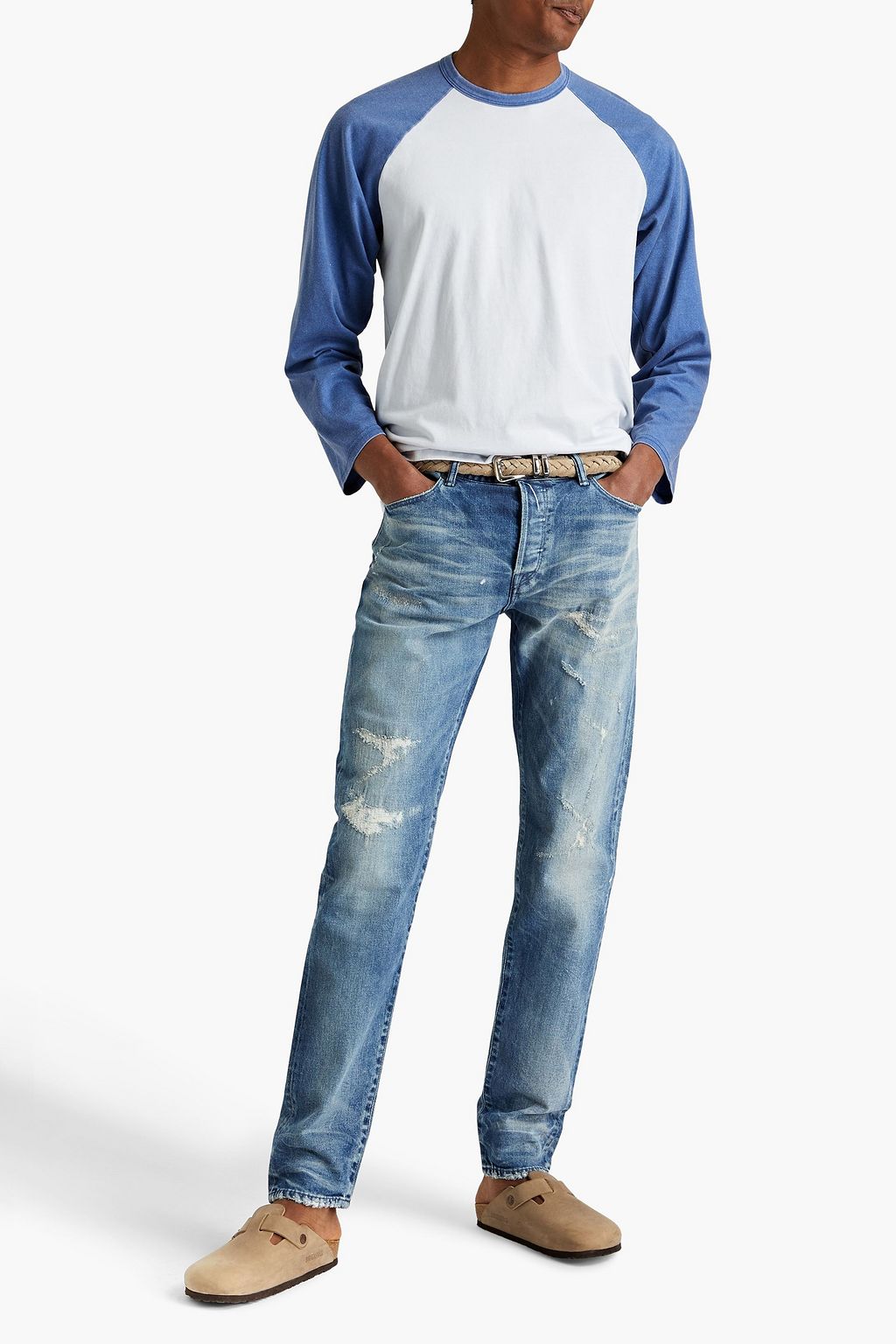 JOHN ELLIOTT Two-tone cotton-jersey T-shirt