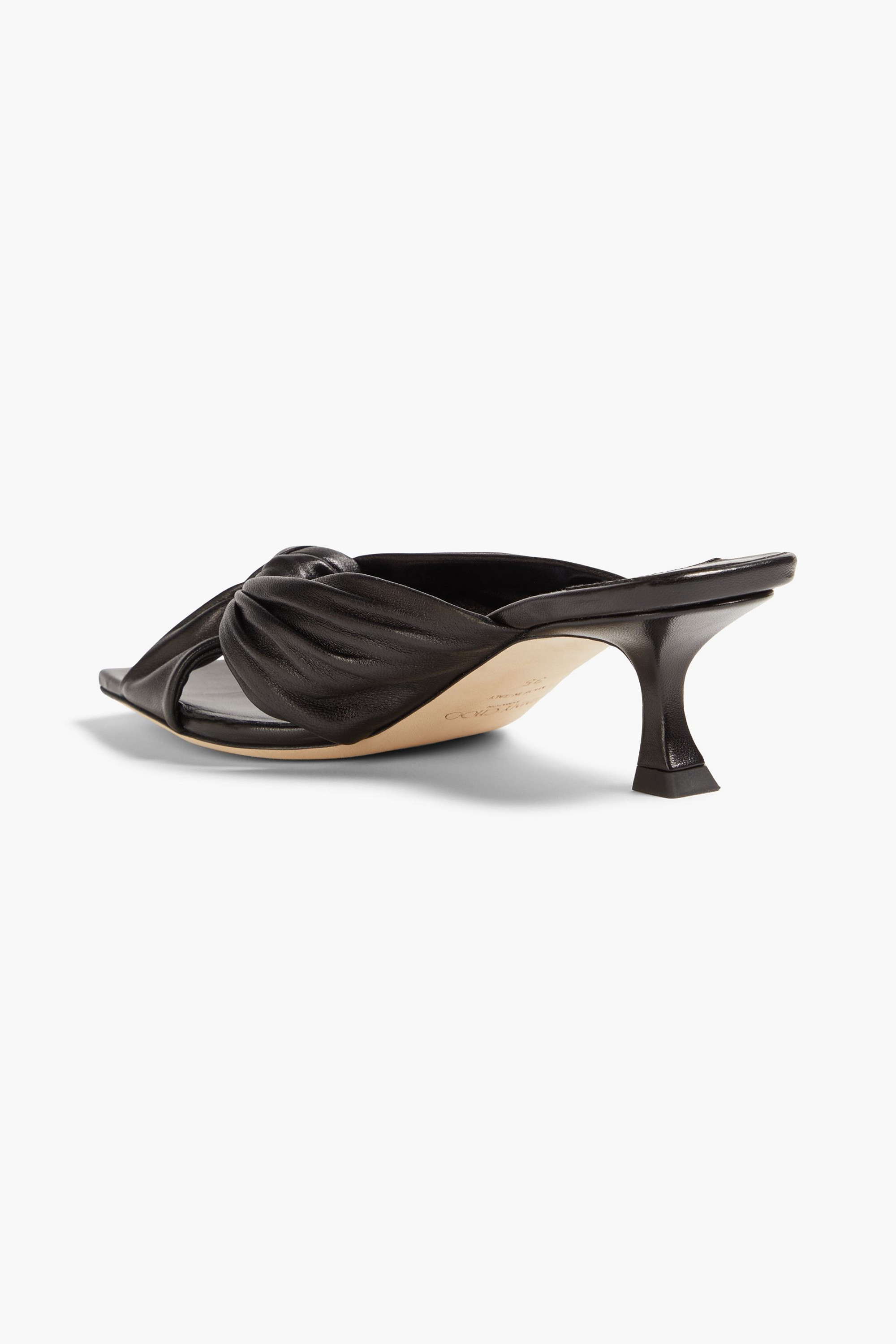 JIMMY CHOO - Avenue 50 knotted leather mules | Plush