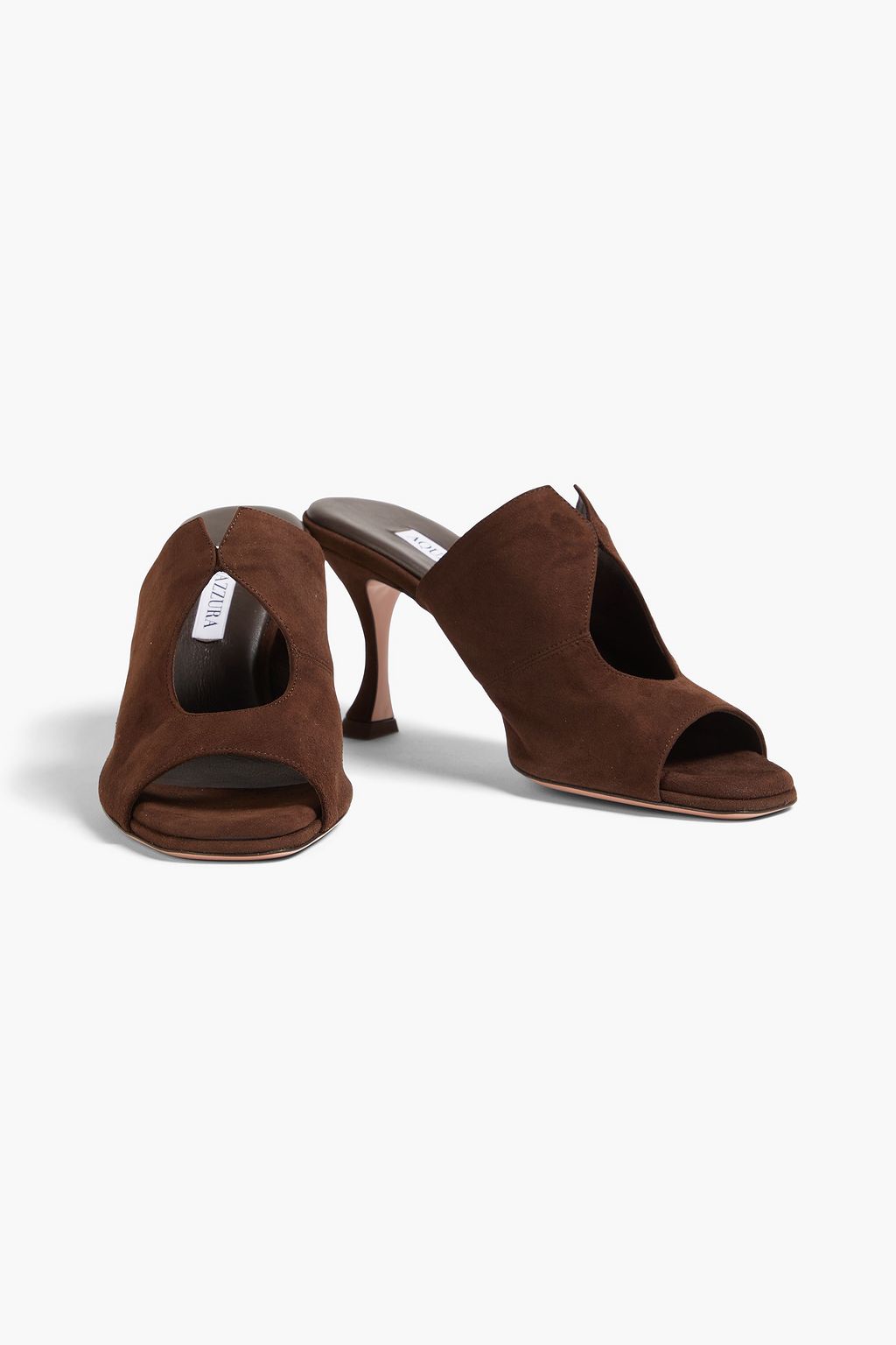 AQUAZZURA Sexy Thing 75 cutout suede mules