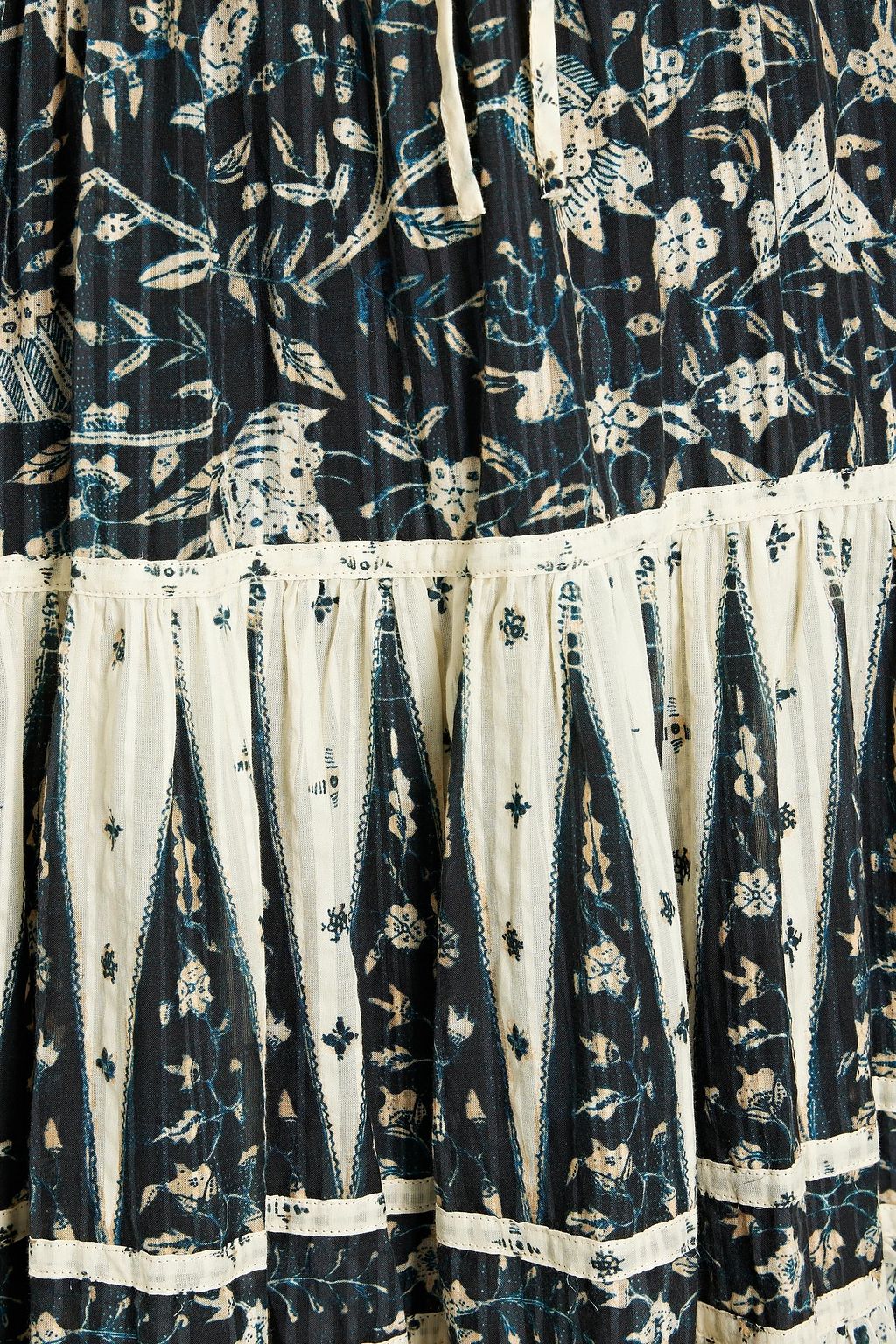 ULLA JOHNSON Indah tiered printed cotton-blend voile dress