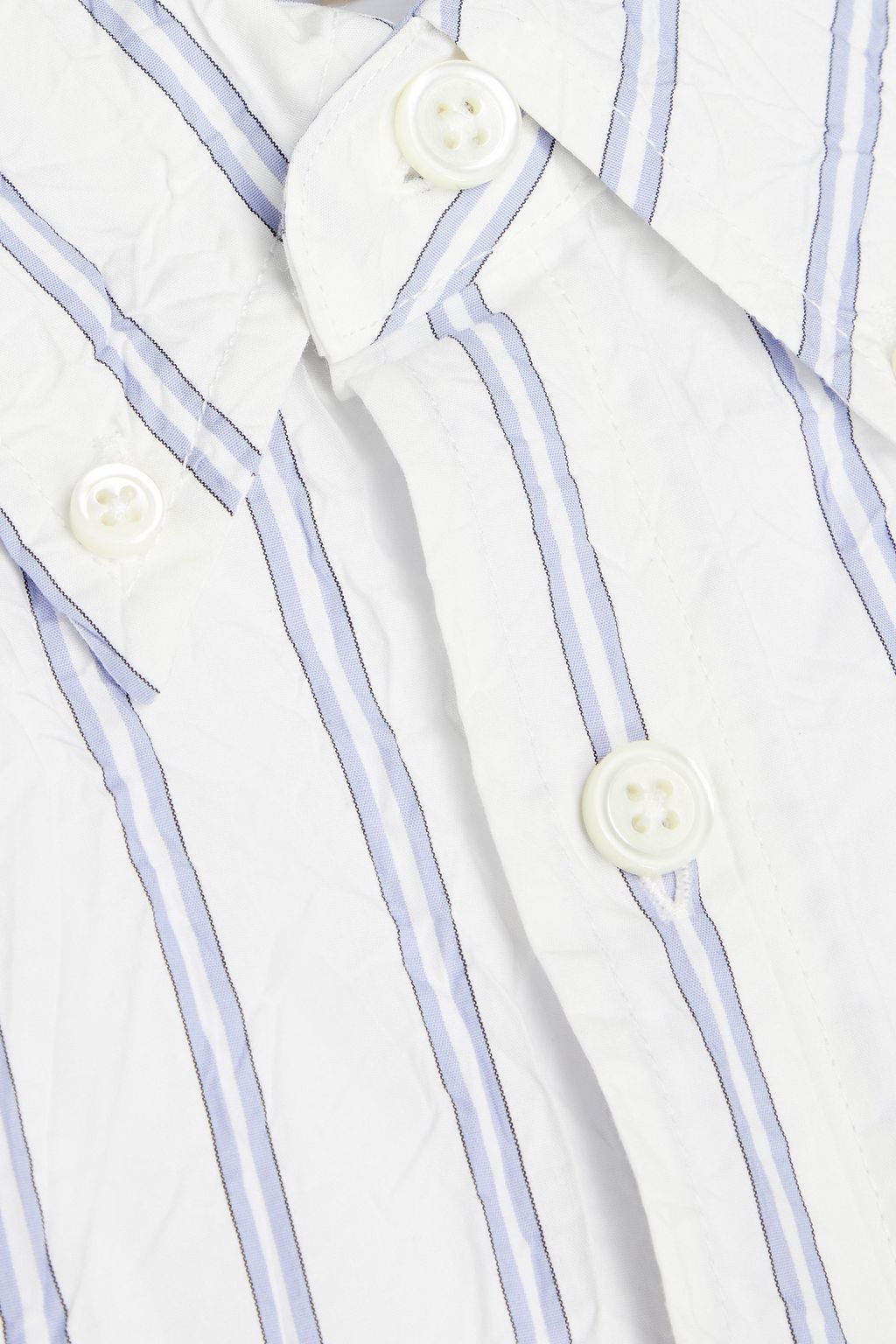 JOHN ELLIOTT Striped crinkled cotton-blend poplin shirt