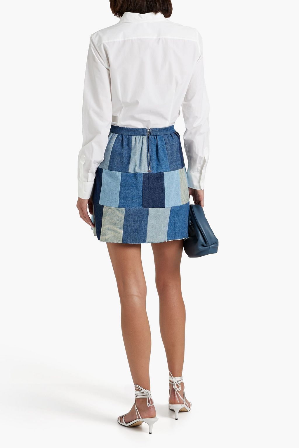 REDVALENTINO Patchwork denim mini skirt