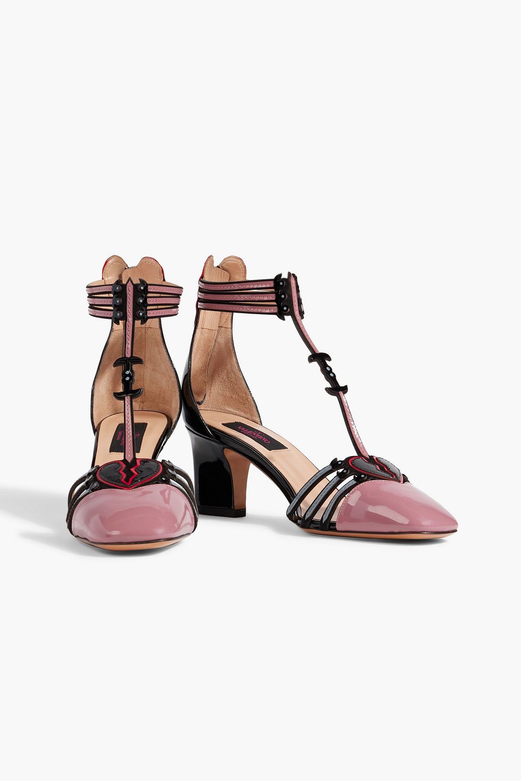 VALENTINO GARAVANI Broken Heart Rockblade patent-leather pumps