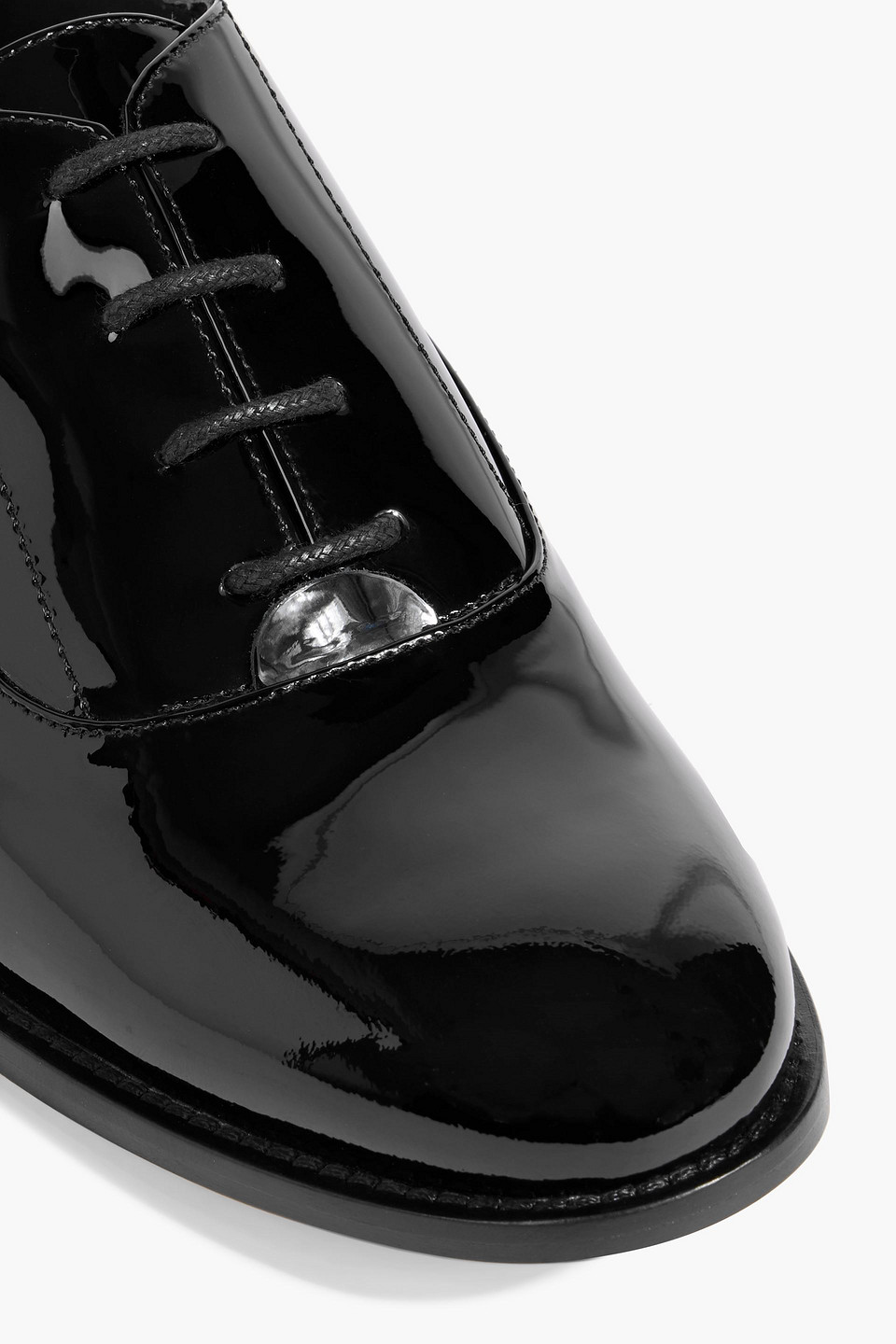 Redv Glossed-leather Brogues In Black