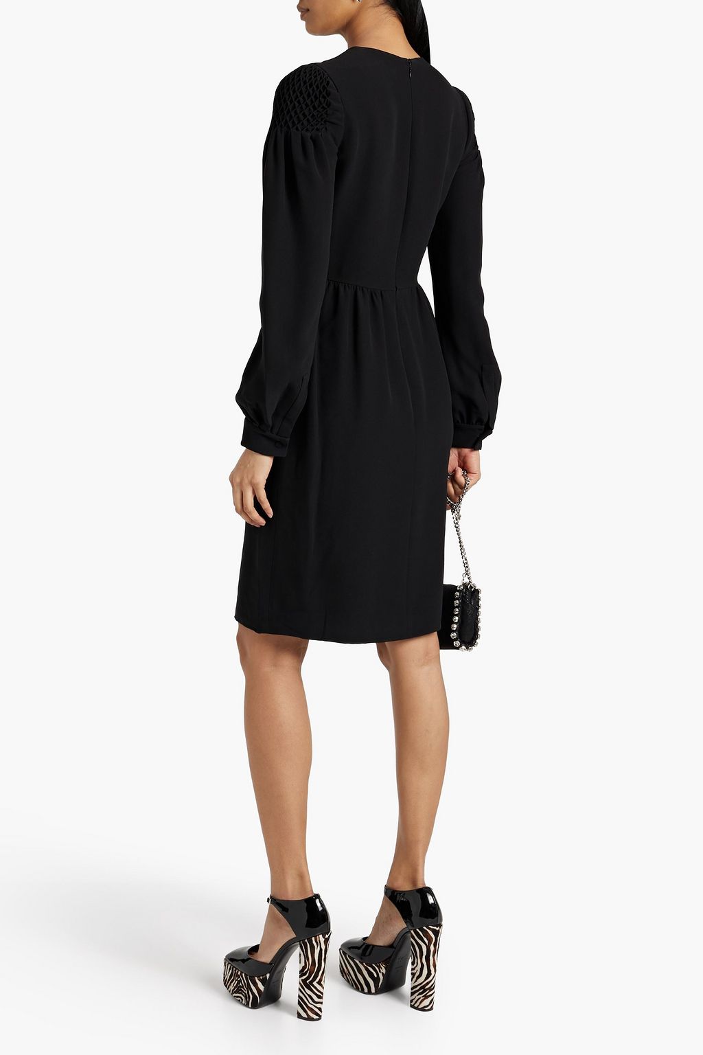 VALENTINO GARAVANI Smocked silk-crepe dress