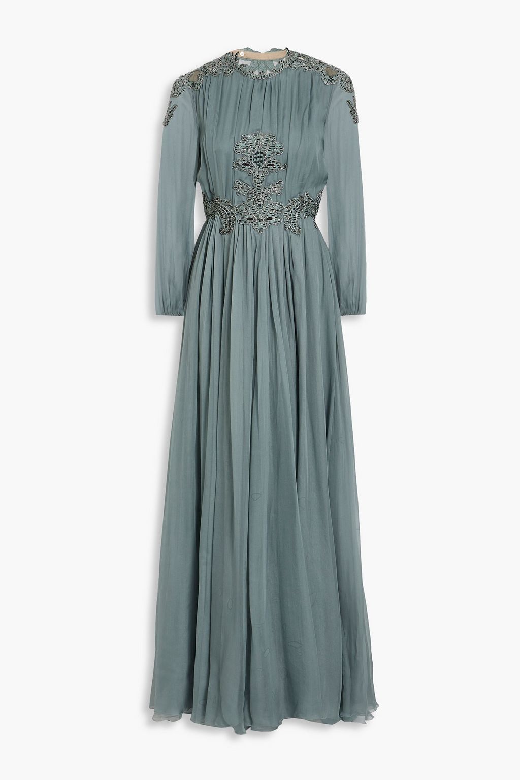 VALENTINO Gathered embellished silk-chiffon gown | Sale up to 70% off | THE OUTNET