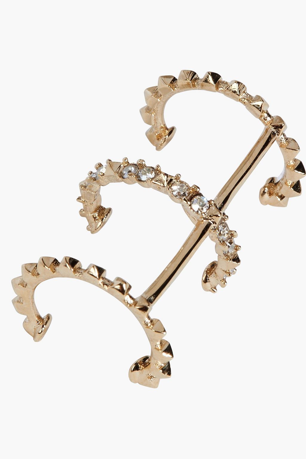 VALENTINO GARAVANI Goldtone crystal ear cuffs THE