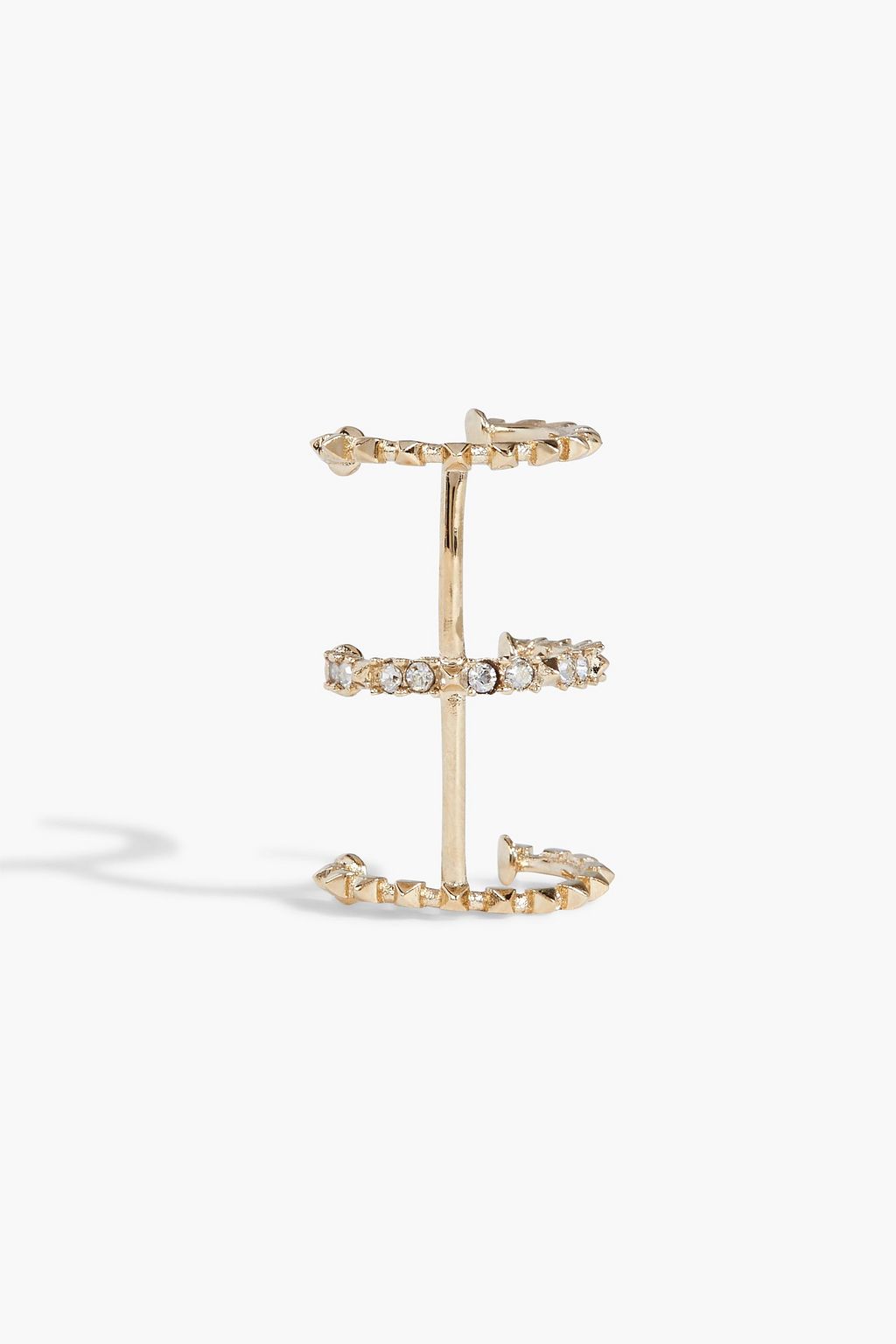 VALENTINO GARAVANI Goldtone crystal ear cuffs THE