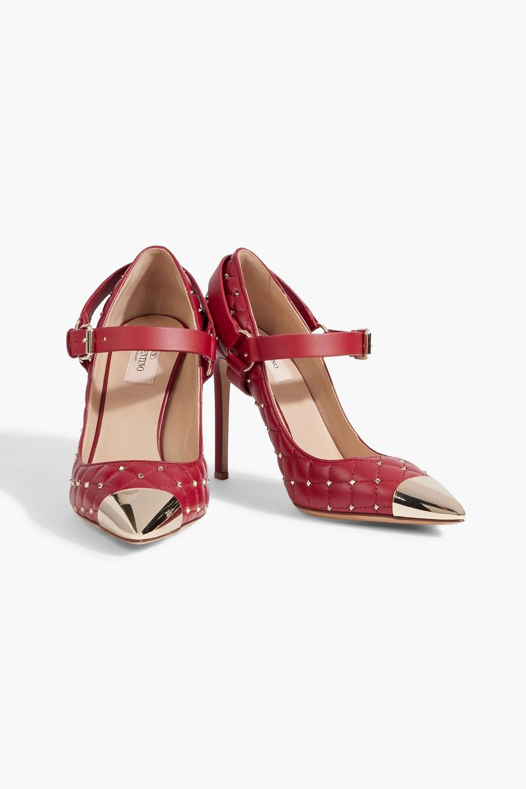 VALENTINO GARAVANI Rockstud Spike quilted leather pumps