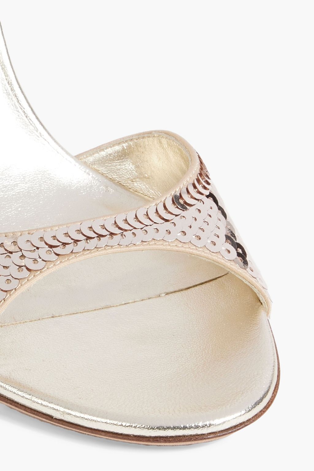 VALENTINO GARAVANI Sequined metallic leather sandals