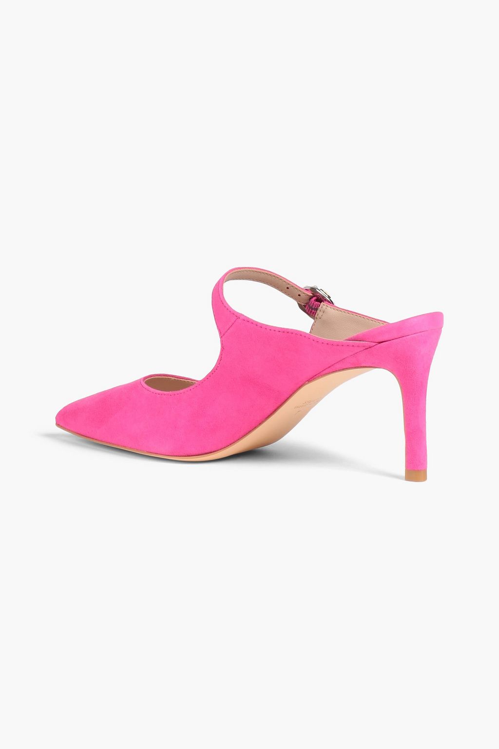 STUART WEITZMAN حذاء ميول «دازل» من الجلد السويدي بكعب مقاس 75 مزين بزخارف