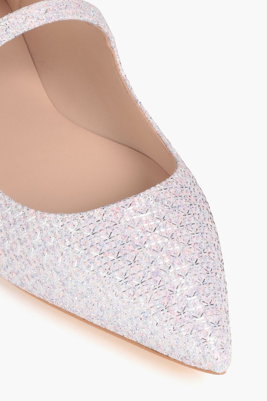 STUART WEITZMAN Dazzle Flat lamé point-toe flats