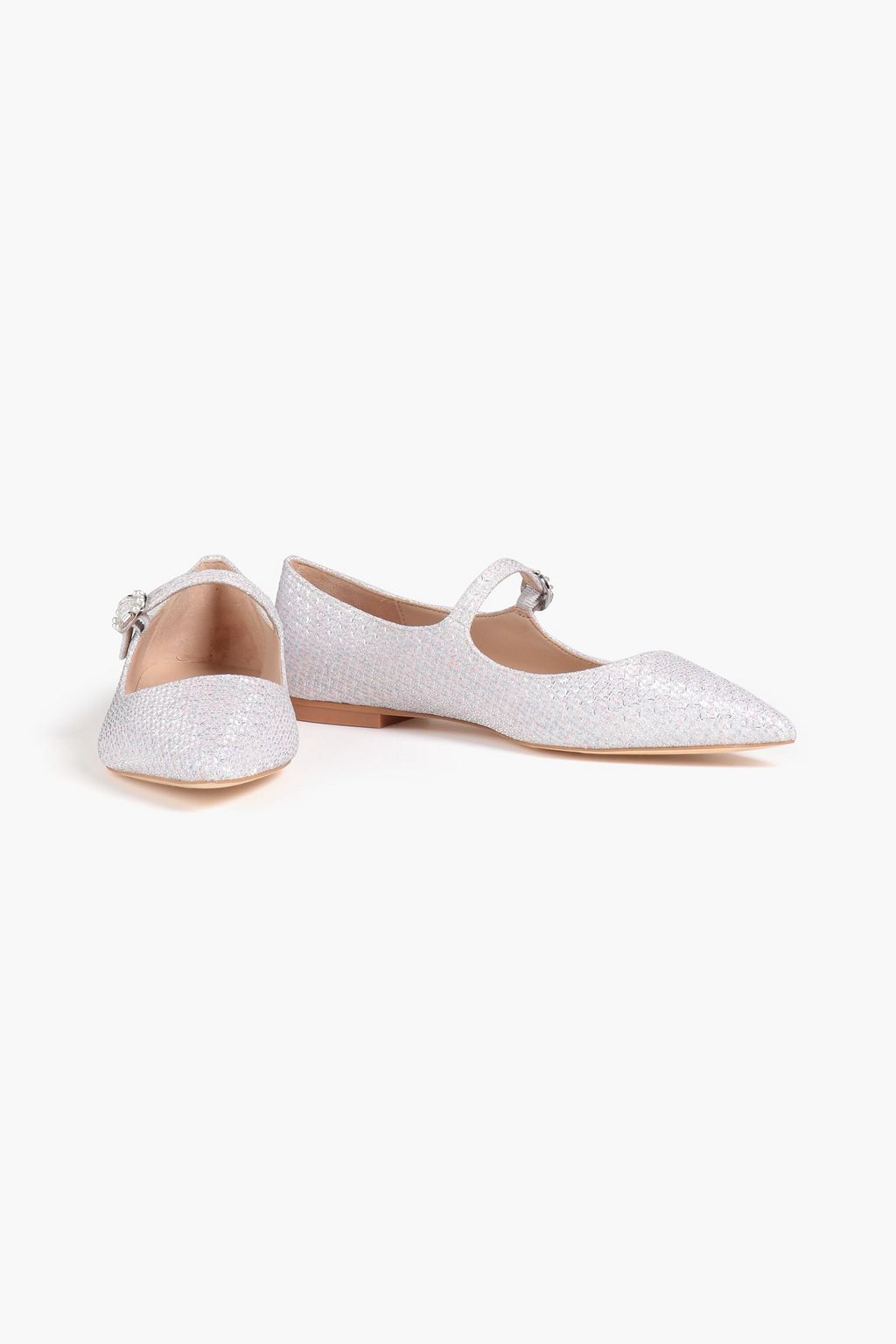 STUART WEITZMAN Dazzle Flat lamé point-toe flats