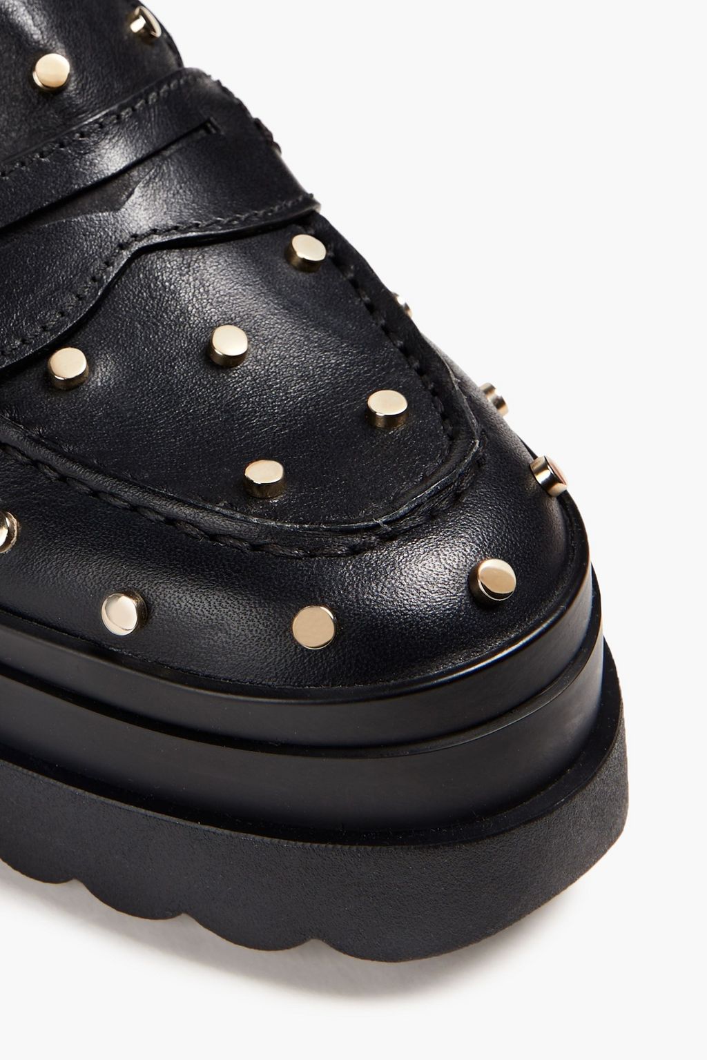 RED(V) Studded leather loafers
