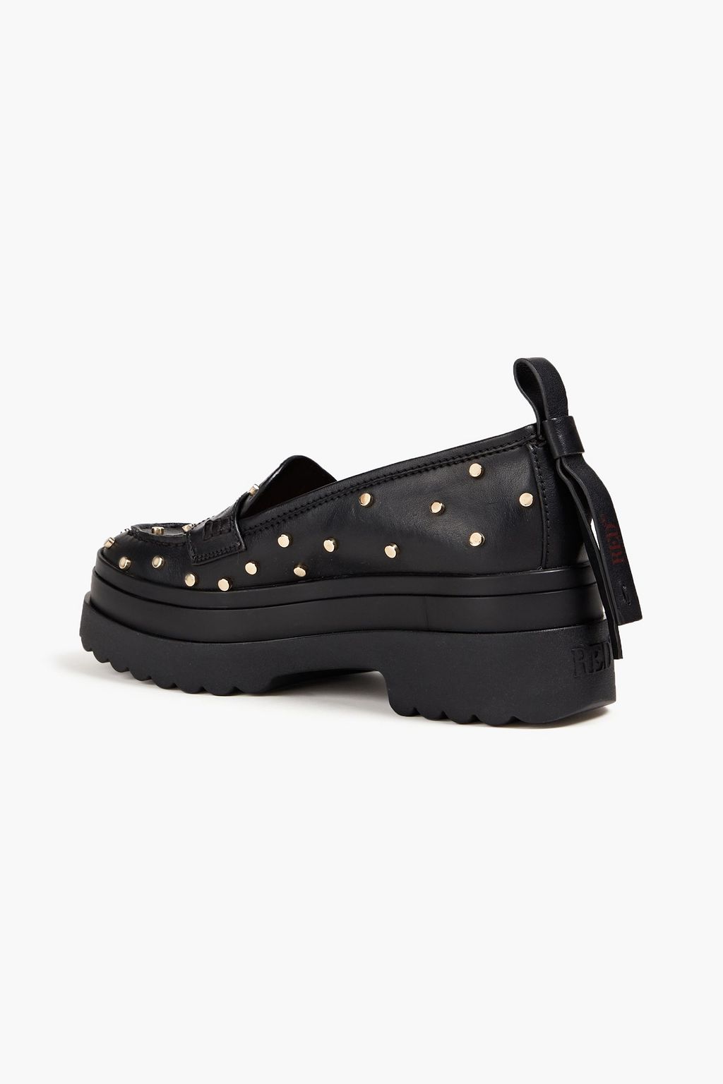 RED(V) Studded leather loafers