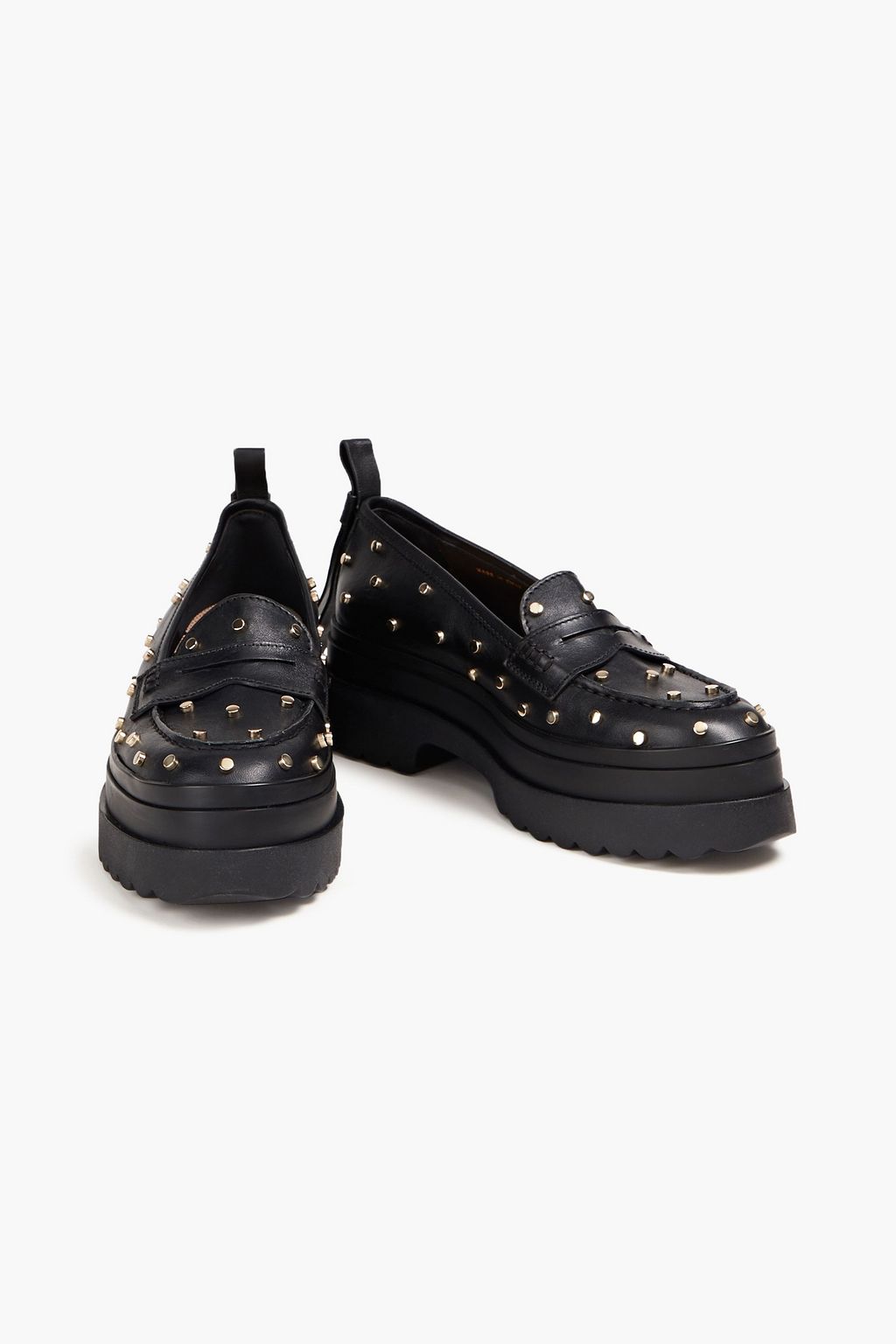 RED(V) Studded leather loafers