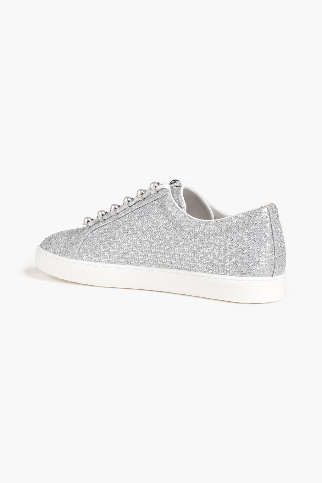 STUART WEITZMAN Sneakers aus Lamé mit Kunstperlen