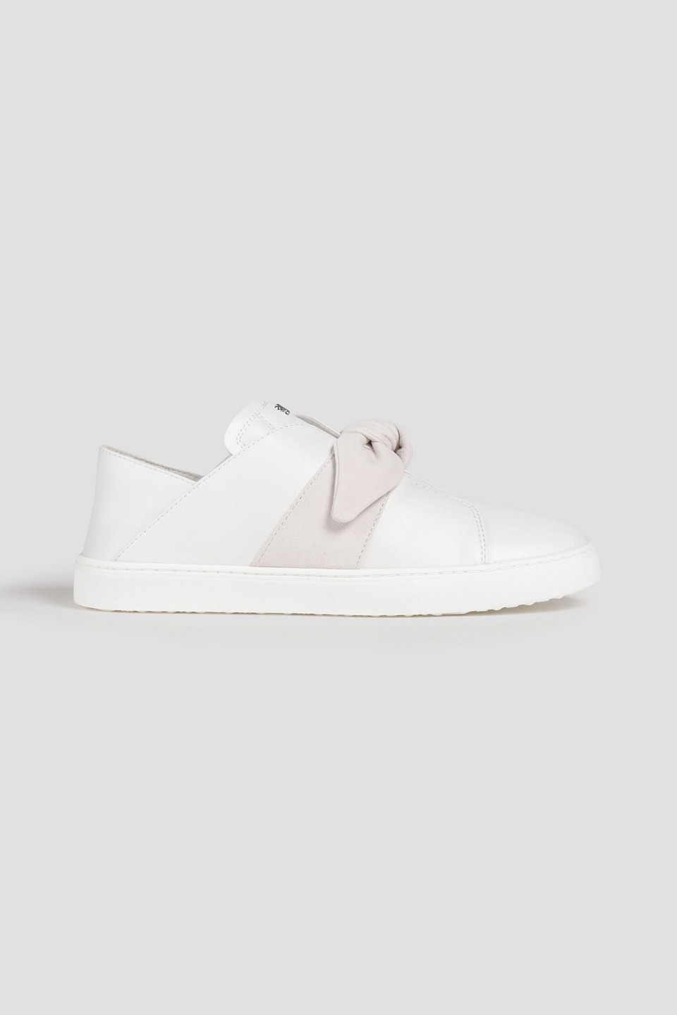 Stuart Weitzman Bandeau Leather Collapsible-heel Trainers In White