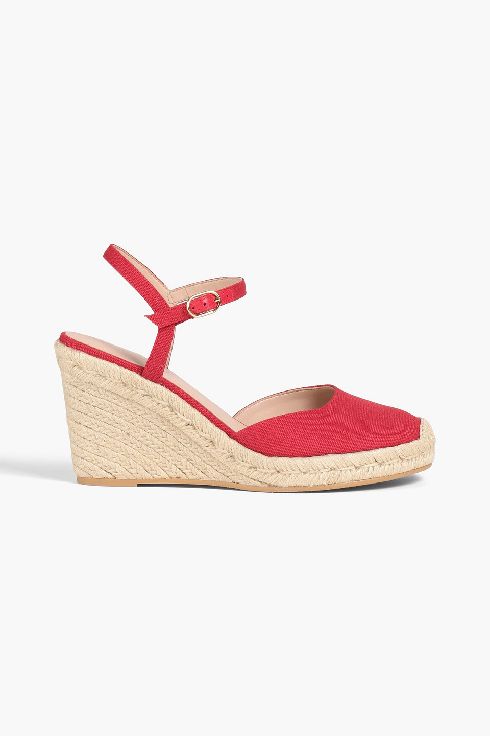 Stuart Weitzman Mykonos Platform Wedge Espadrille Pump In Red