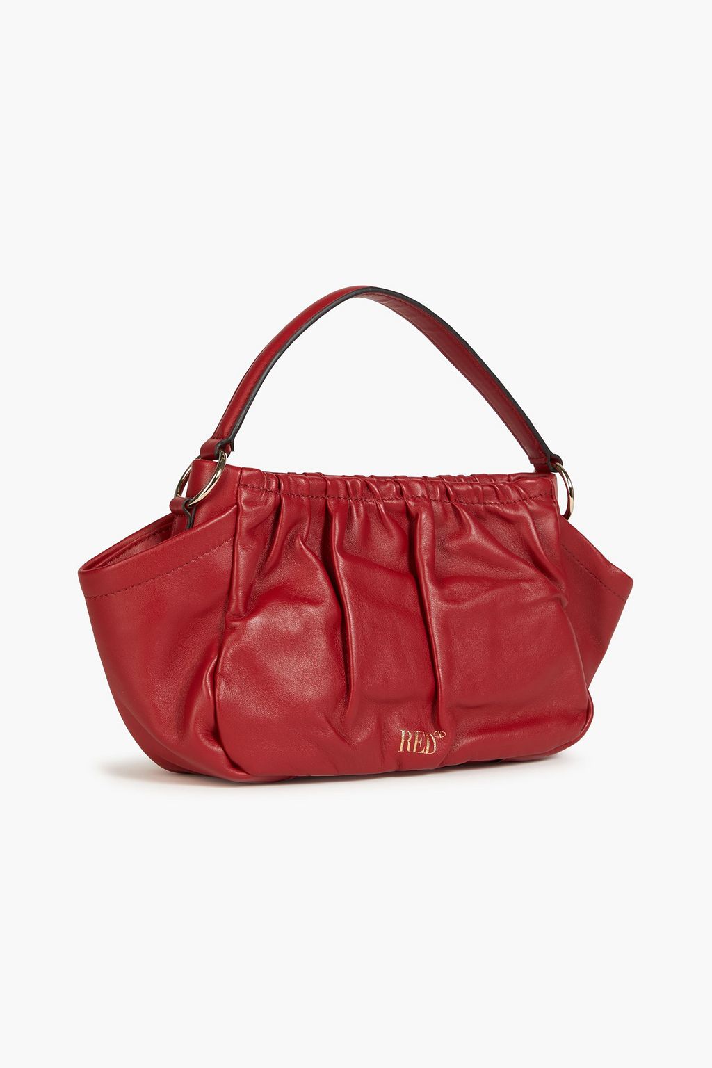 RED(V) Ruffled embellished leather tote