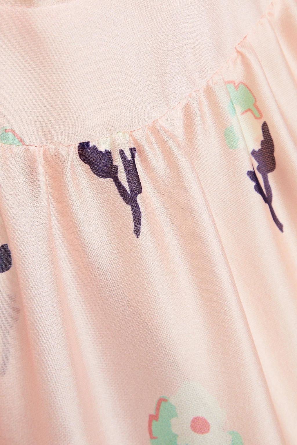 REDVALENTINO シルクシフォン ミディワンピース カットアウト フローラルプリント
