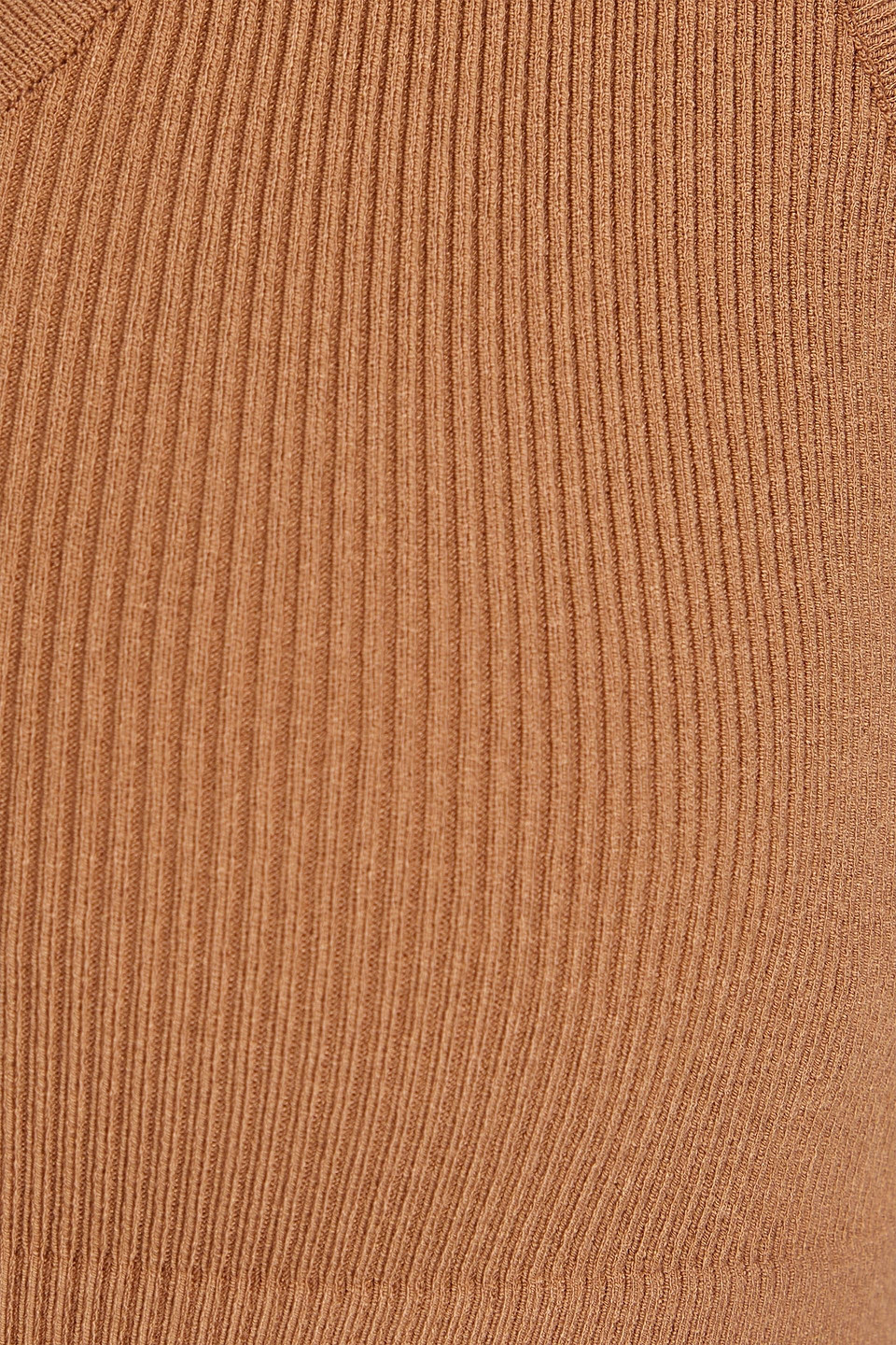 Zeynep Arcay Ribbed-knit Crop Top In Camel