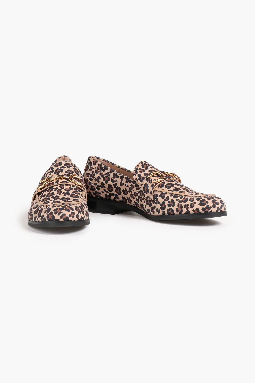 STUART WEITZMAN 오웬 레오파드 프린트 스웨이드 로퍼