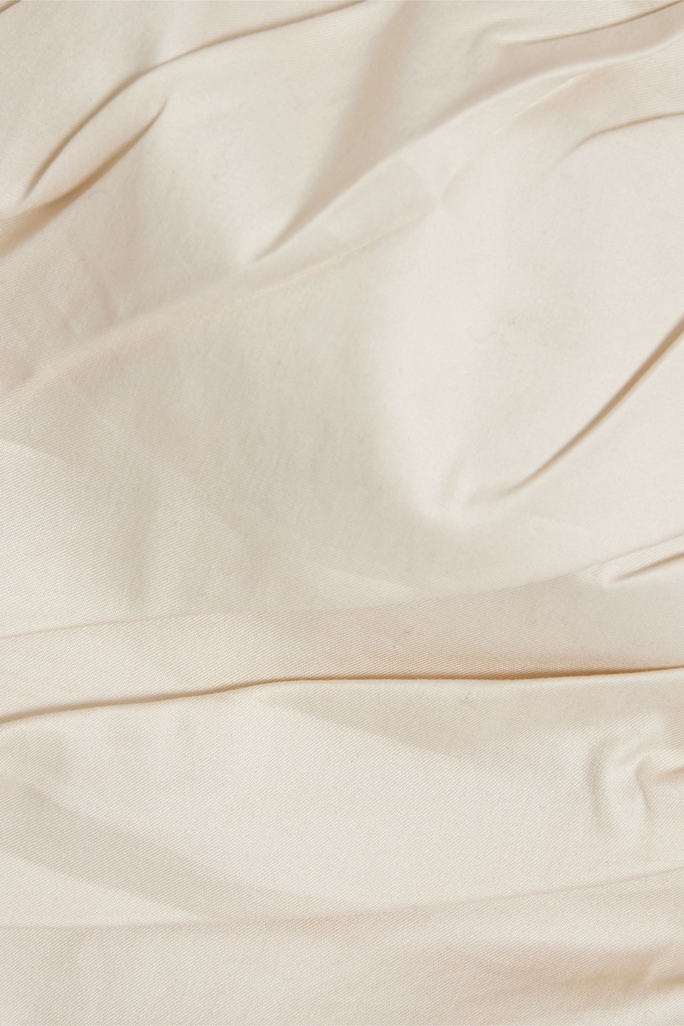 Zeynep Arcay Ruched Cotton-blend Poplin And Stretch-jersey Halterneck Bodysuit In Cream