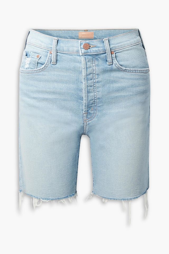 Frayed denim shorts