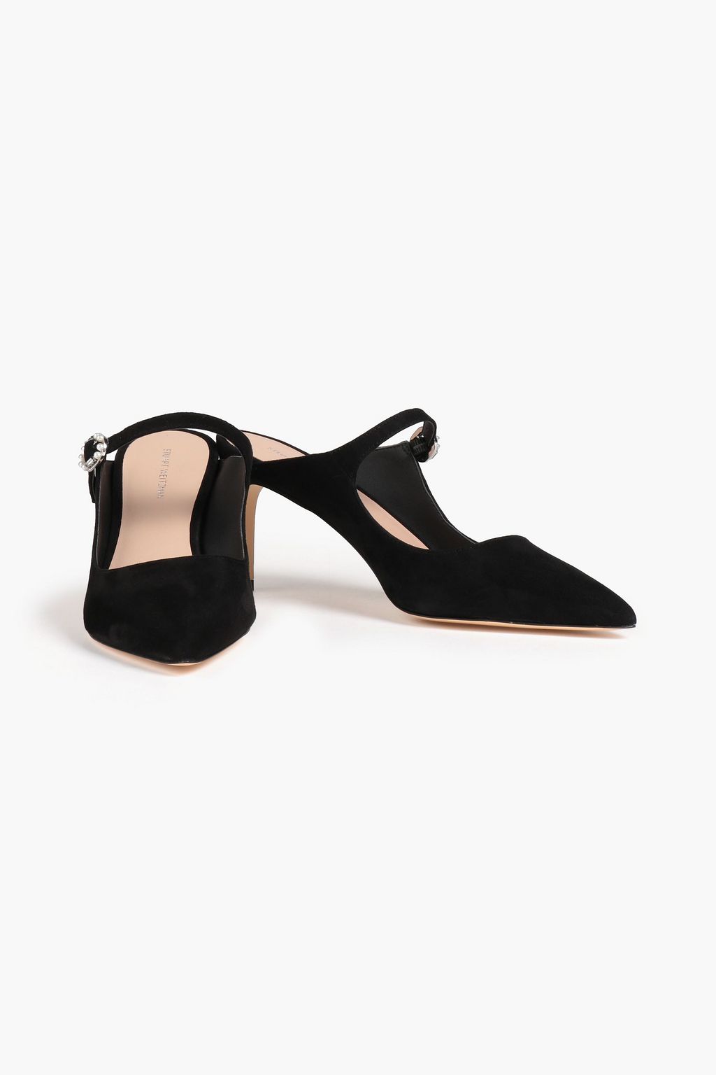 STUART WEITZMAN 대즐 75 장식 디테일 스웨이드 뮬