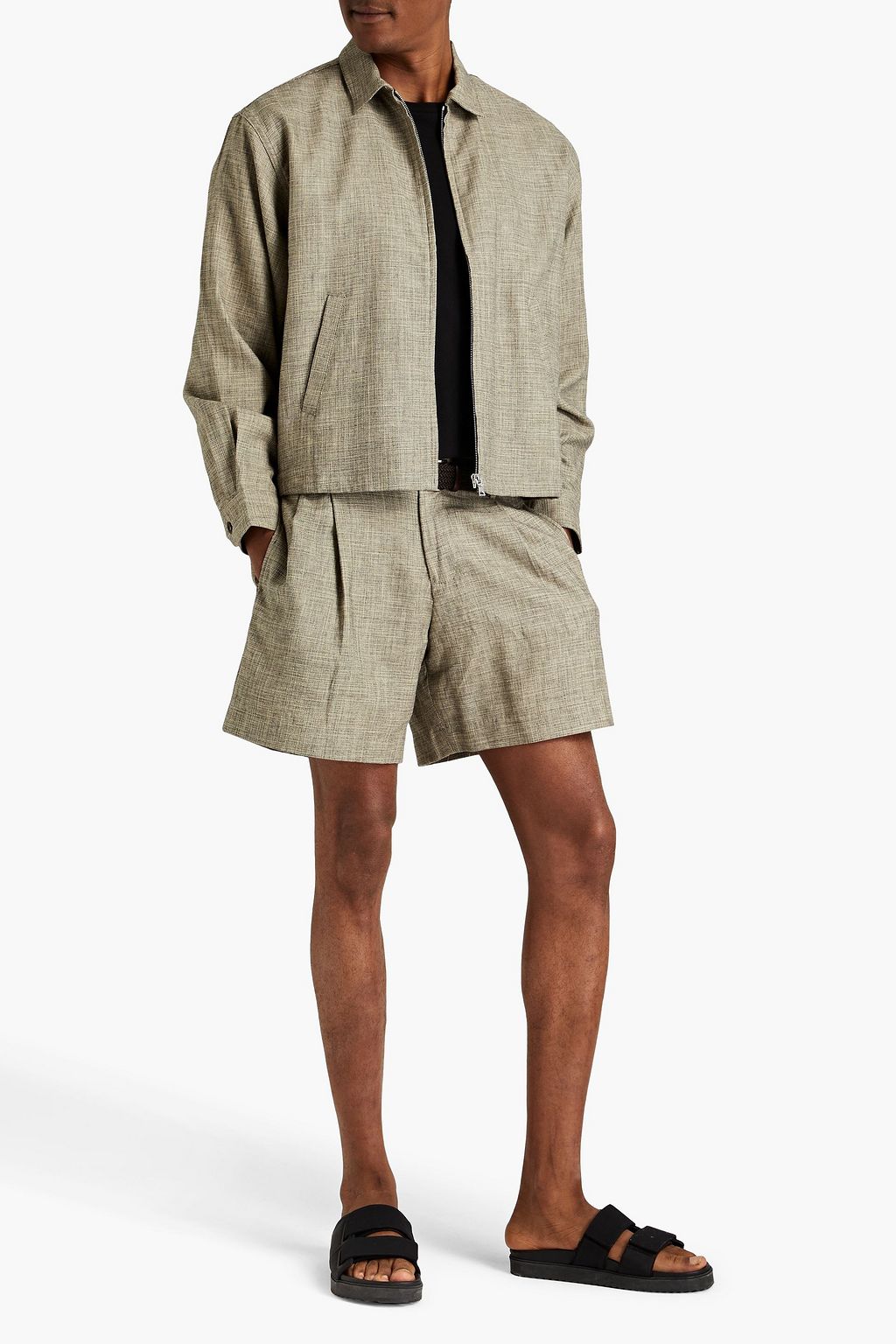JOHN ELLIOTT Pleated cotton-blend shorts