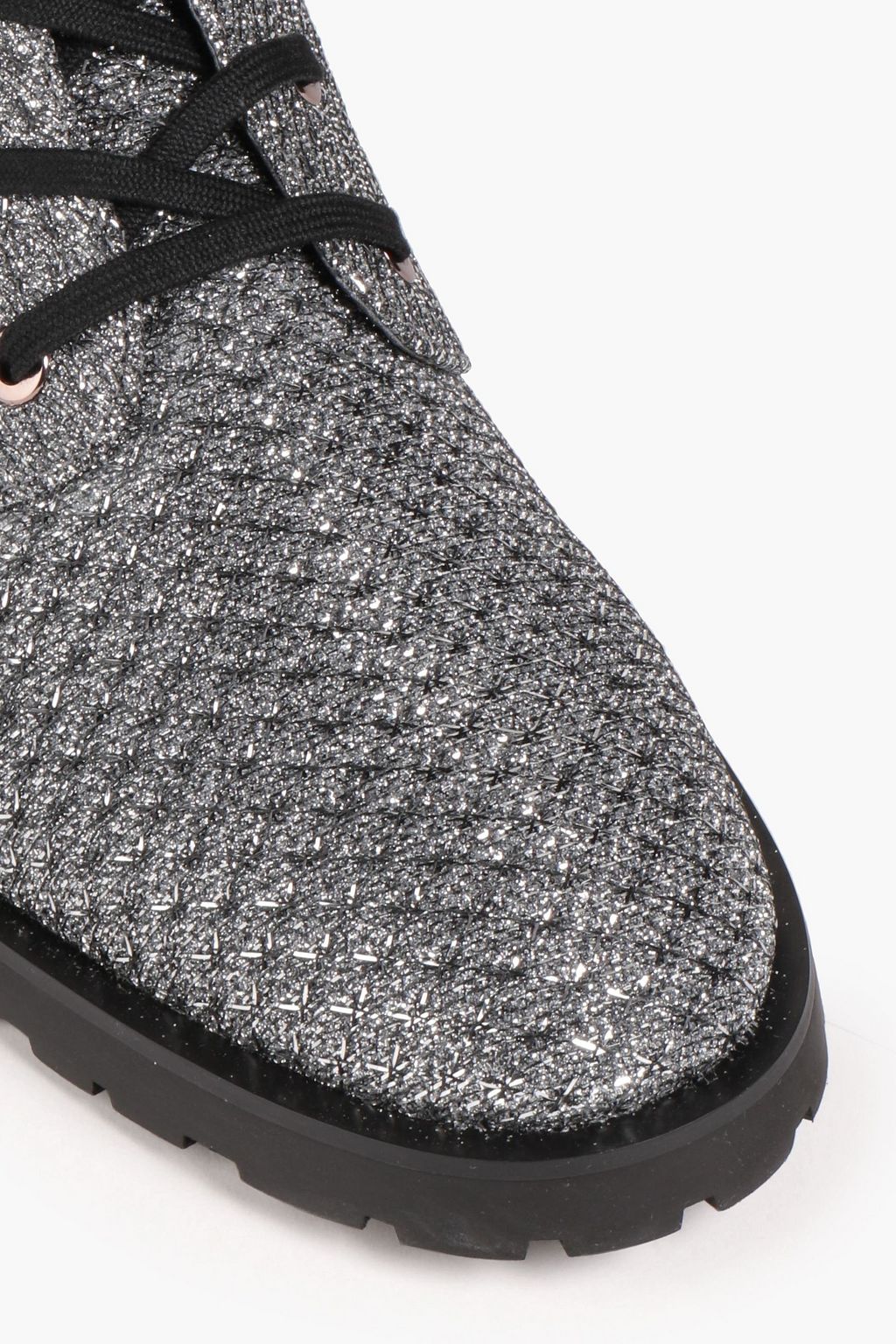 STUART WEITZMAN Dazzle embellished lamé combat boots
