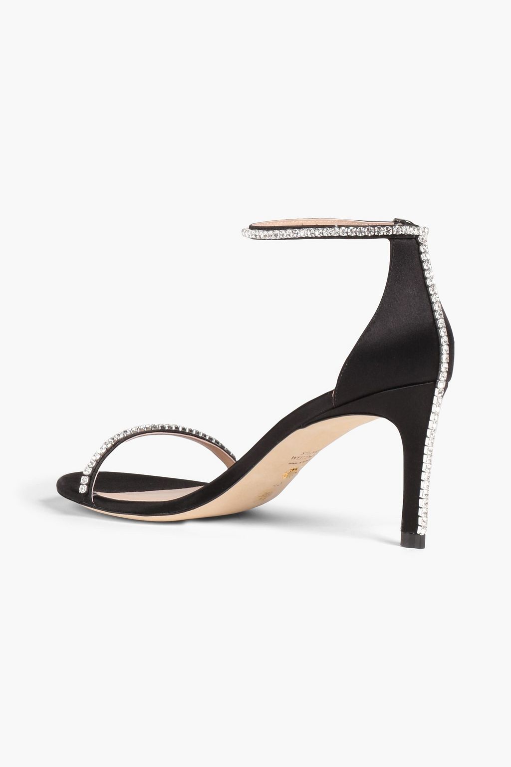 STUART WEITZMAN 크리스털 장식 새틴 샌들