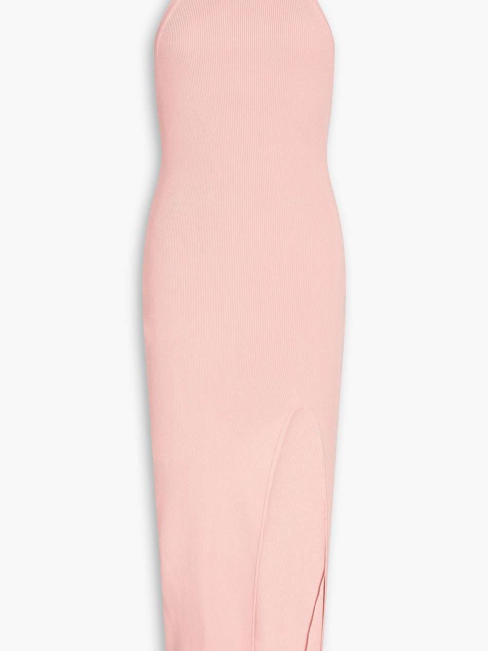 ribbed-knit midi dress