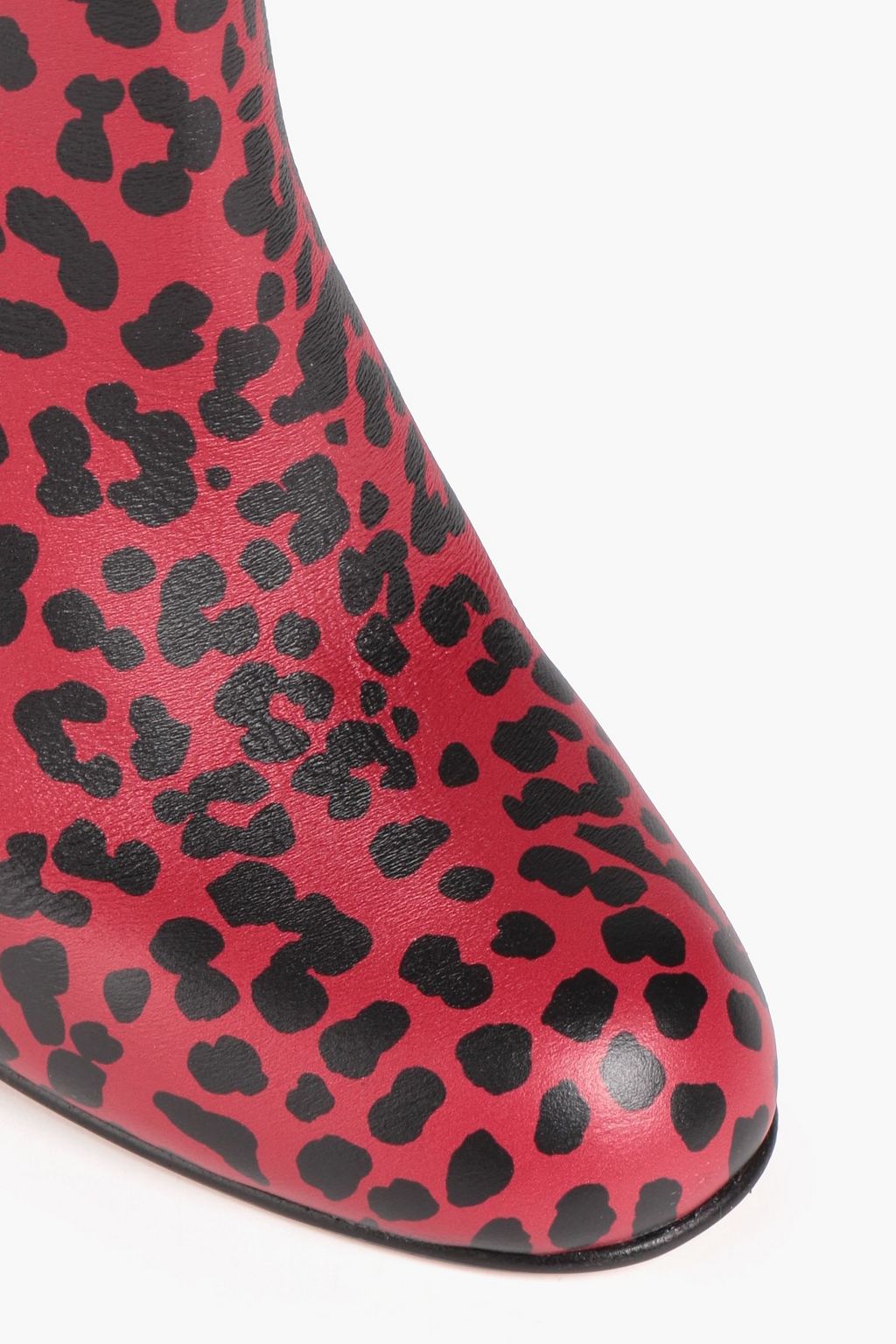 RED(V) Leopard-print leather knee boots