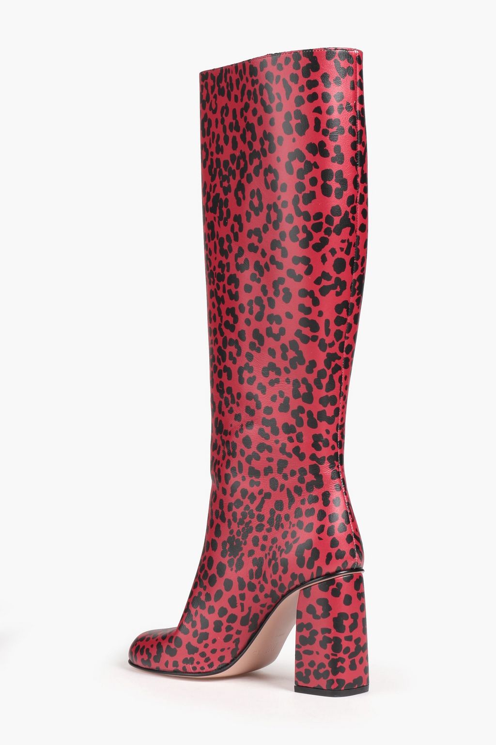 RED(V) Leopard-print leather knee boots