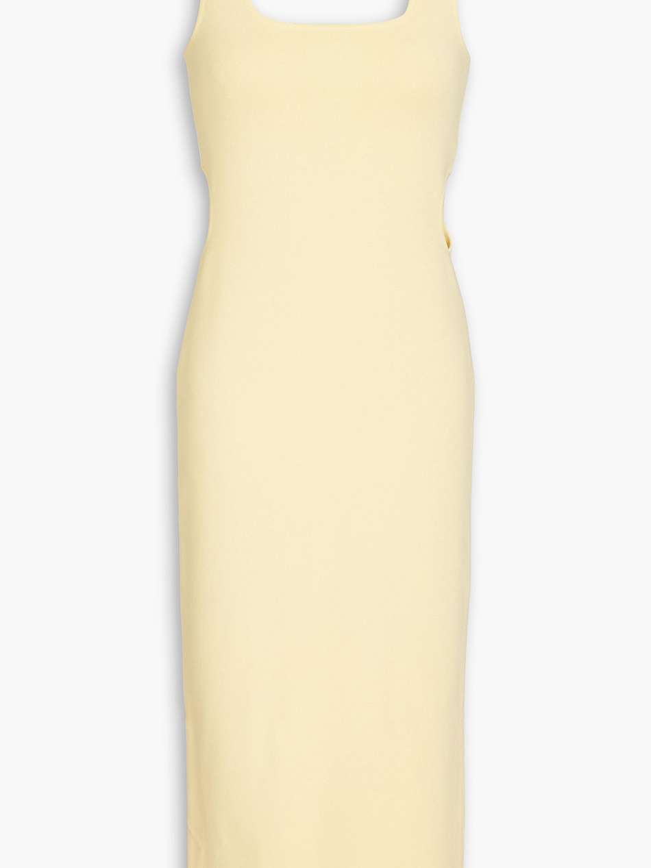 cutout stretch-knit midi dress