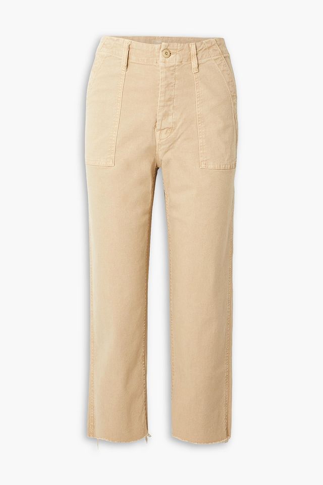 The Patch Pocket cropped distressed high-rise straight-leg jeans