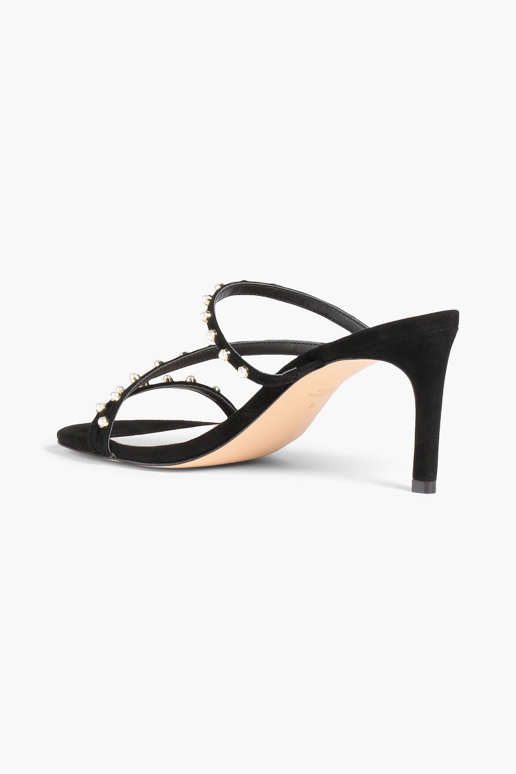STUART WEITZMAN حذاء ميول “دانسر بيرل” من جلد السويد بتصميم مزركش وبكعب مقاس 80