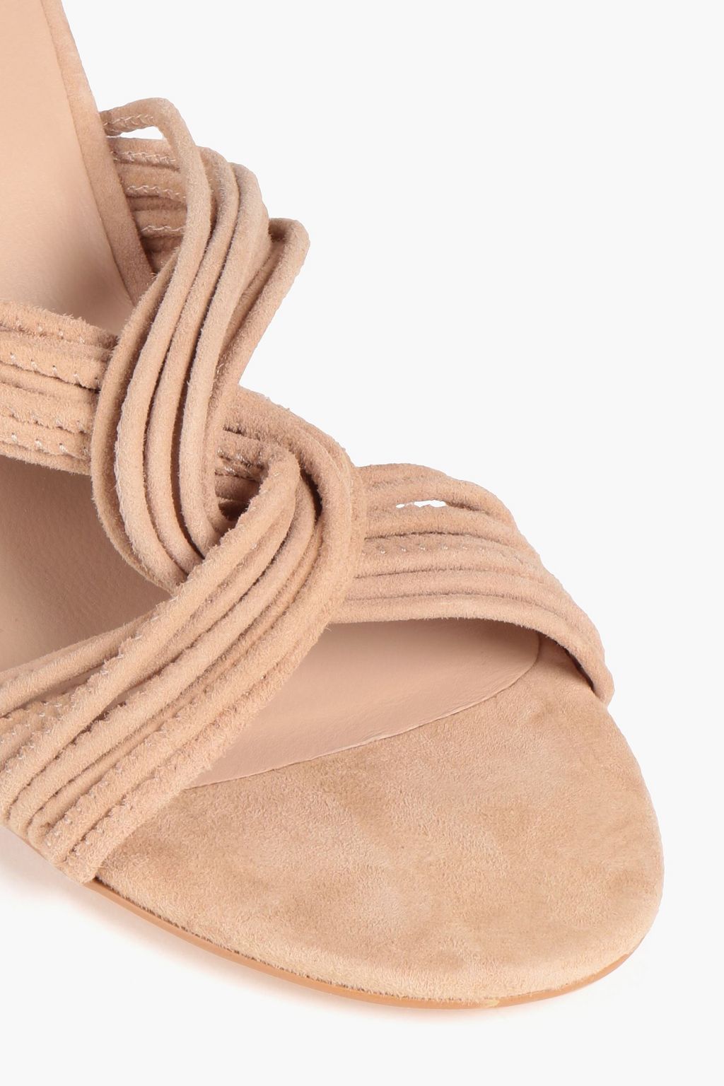 STUART WEITZMAN Twist Block 75 スエード ミュール ツイスト入り