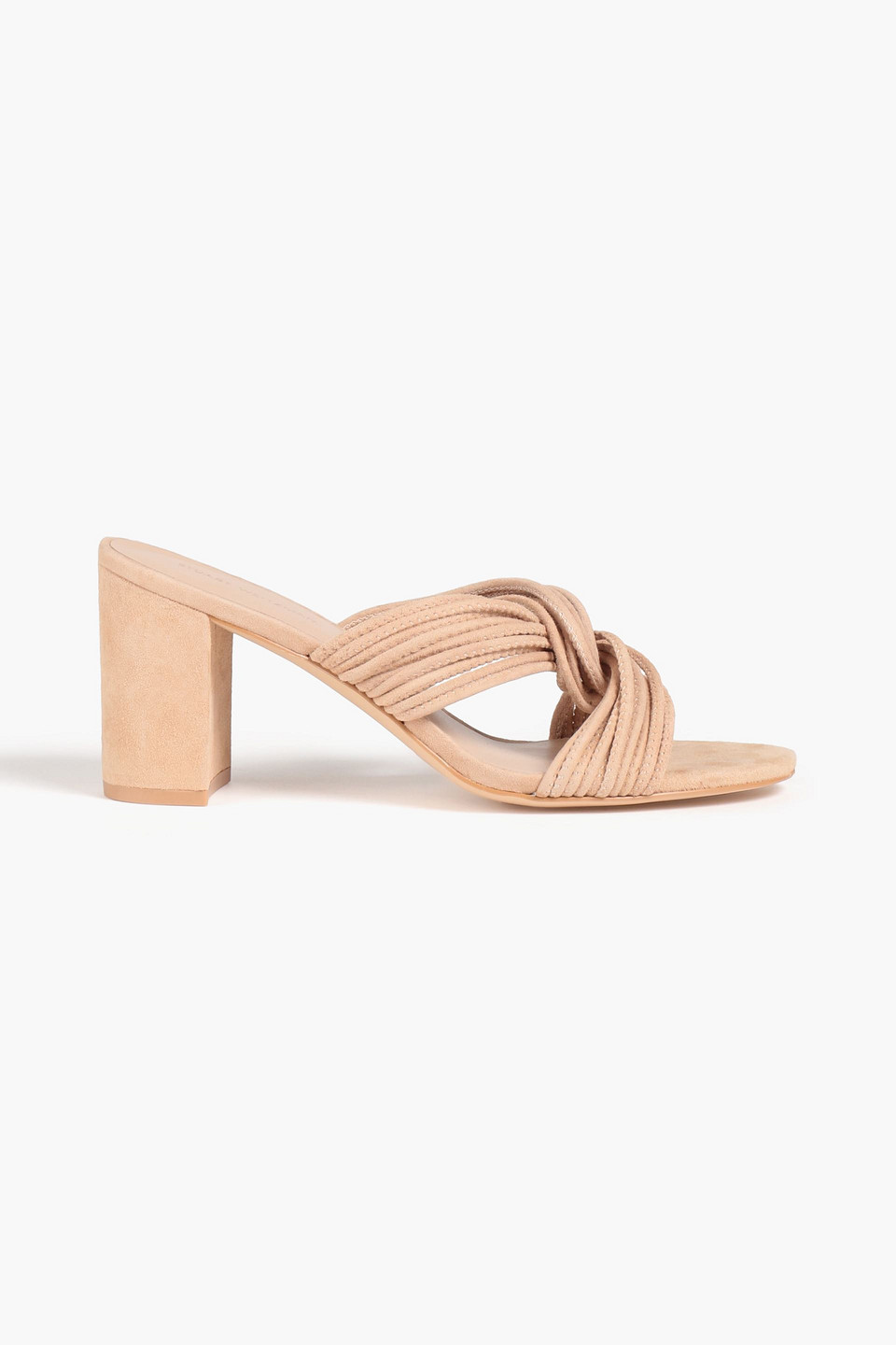 Stuart Weitzman Twist Block 75 Suede Sandals In Neutral