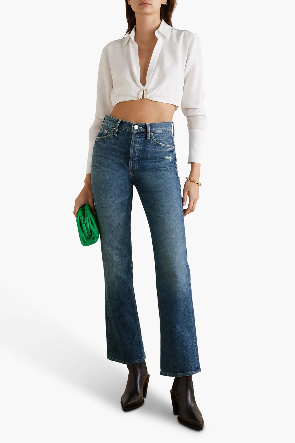 MOTHER The Tripper Sneak hoch sitzende Jeans mit geradem Bein