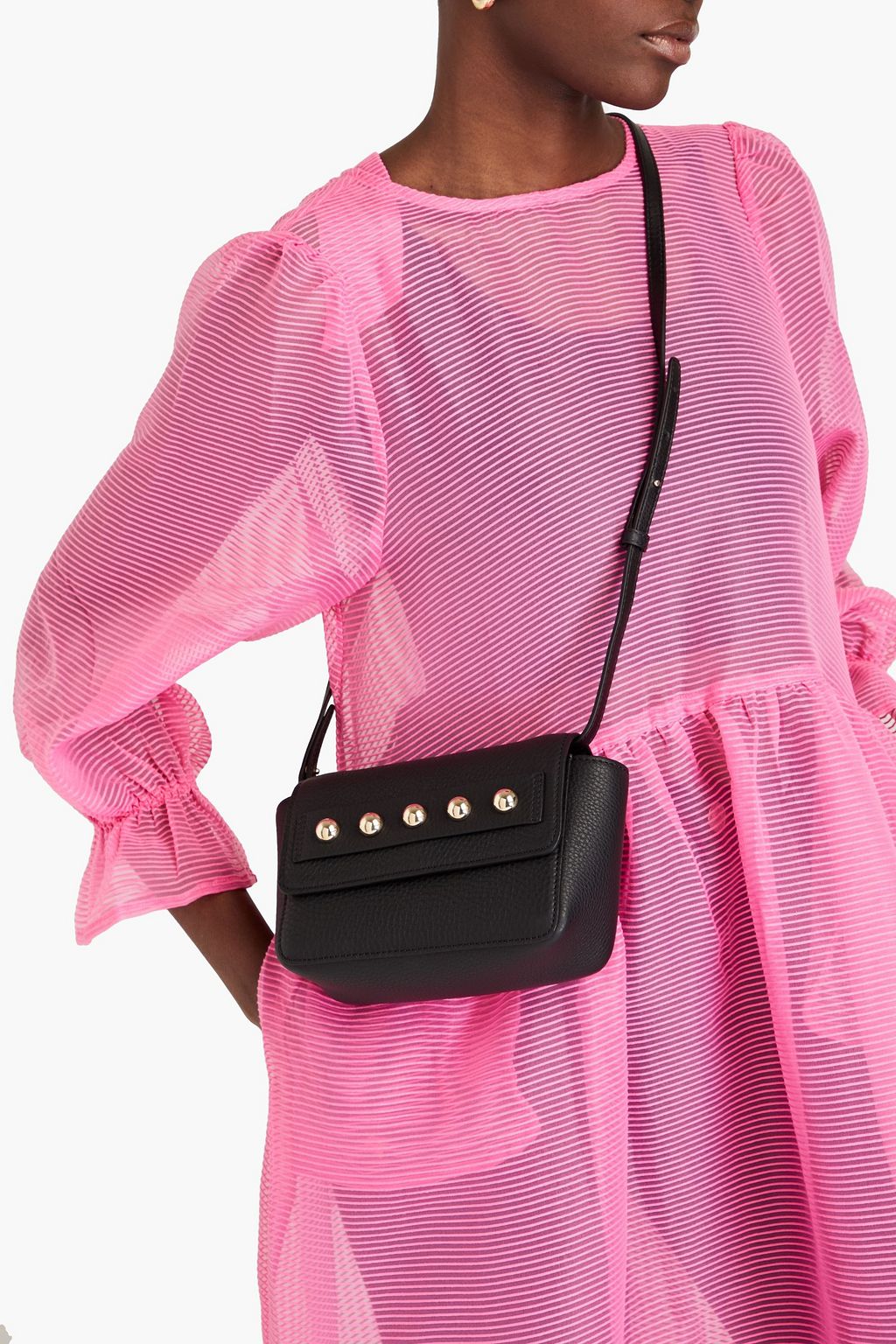 RED(V) Studded pebbled-leather shoulder bag