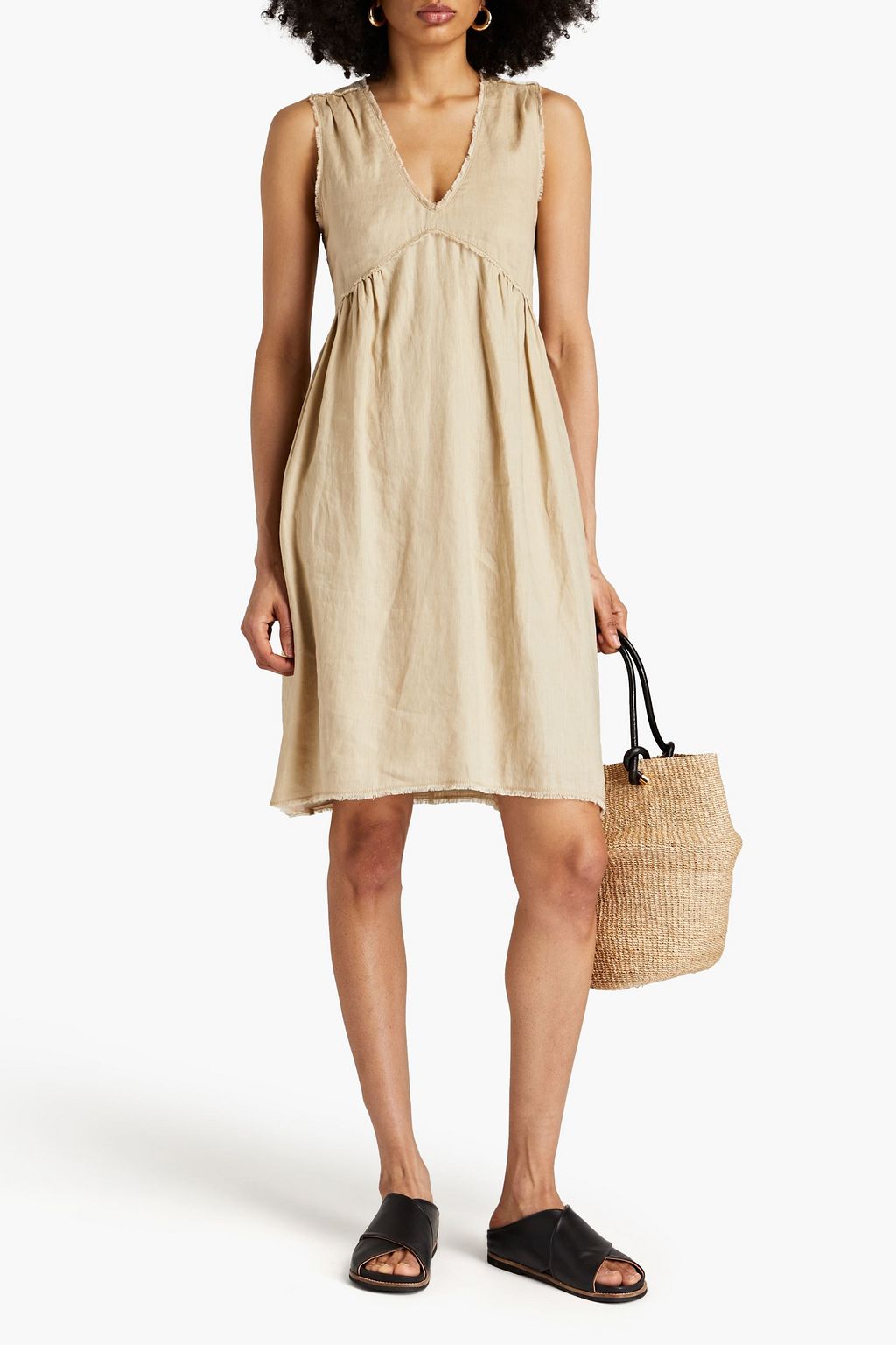 ATM ANTHONY THOMAS MELILLO Gathered linen-gauze dress
