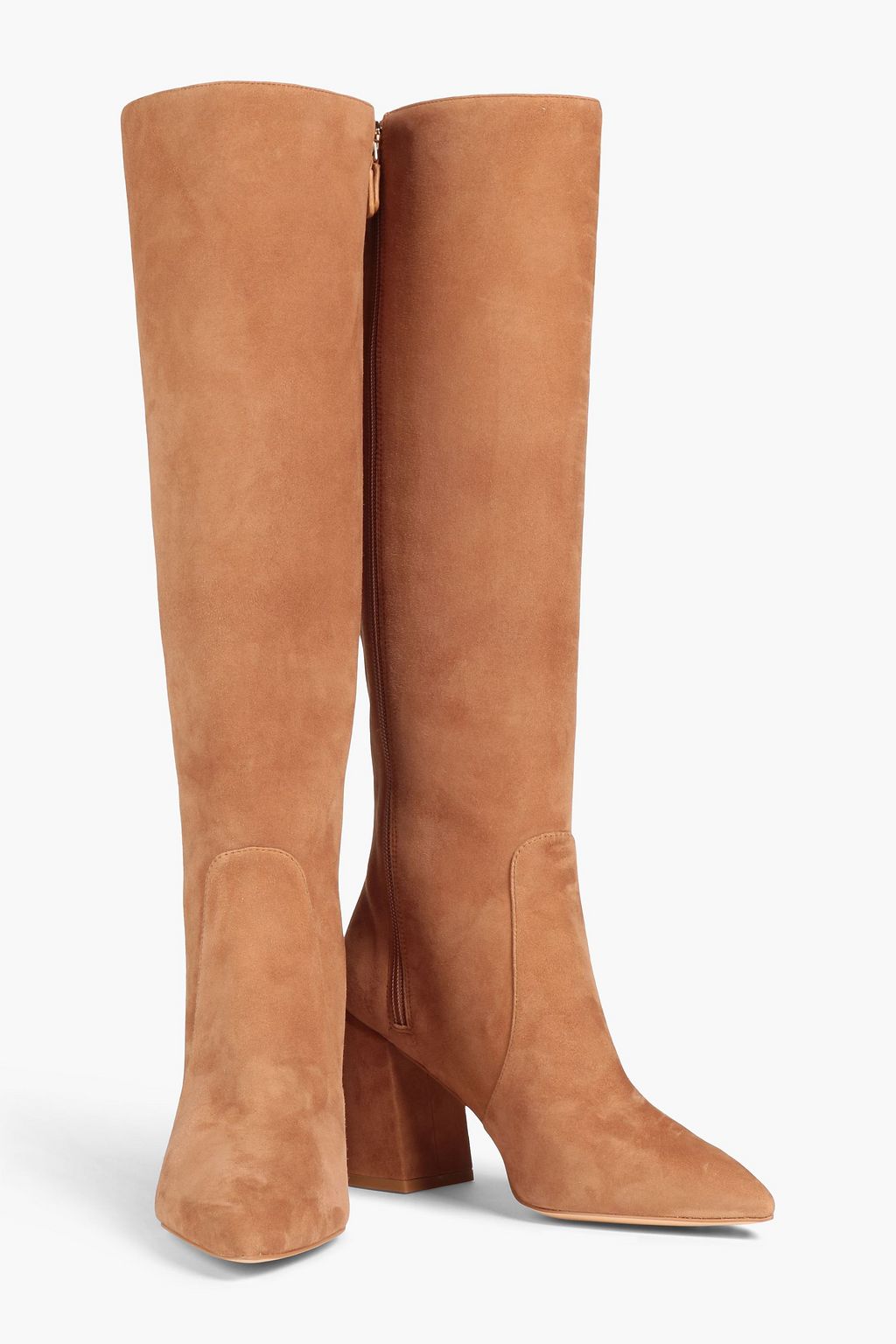 STUART WEITZMAN بوت بطول الركبة «أفينو» من جلد السويد بكعب مقاس 85