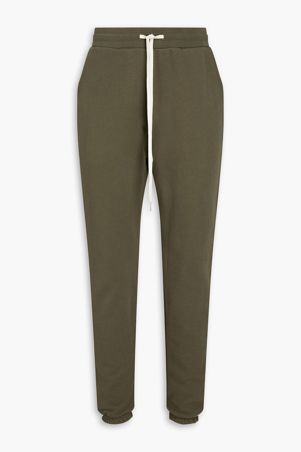 Shop John Elliott La French Cotton-terry Drawstring Sweatpants In Army Green