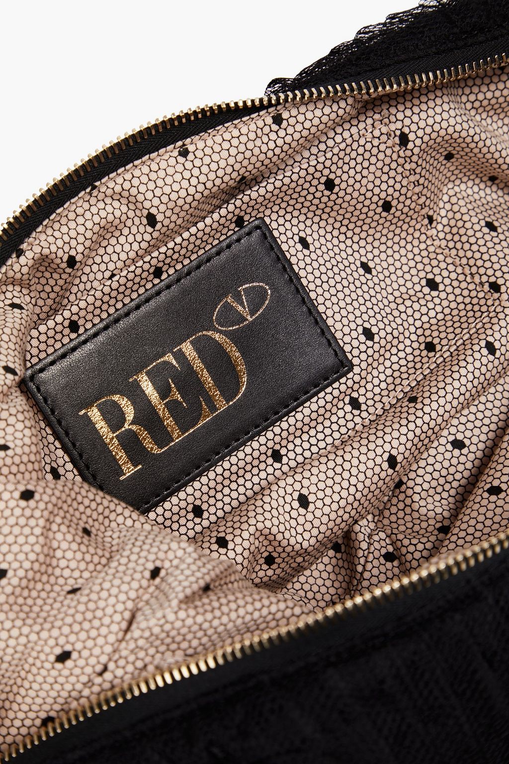 RED(V) Bow-detailed point d'esprit and shell shoulder bag
